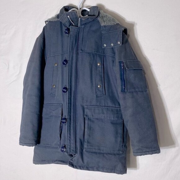 Vintage Mark’s Work Wearhouse Blue Canvas Down Filled Winter Utility Work Coat M - Picture 1 of 16